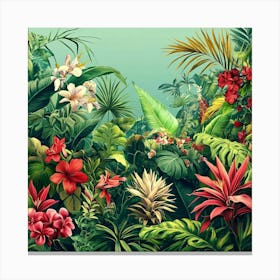 Tropical Jungle Background Art Canvas Print