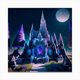 Castle In The Night Canvas Print