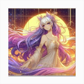 Anime Girl With Long Hair 2 Canvas Print