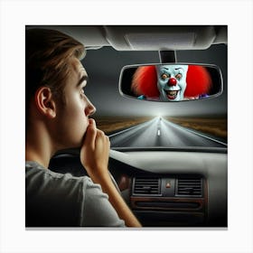 Clown In Car Canvas Print