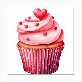 Valentine'S Day Cupcake Canvas Print