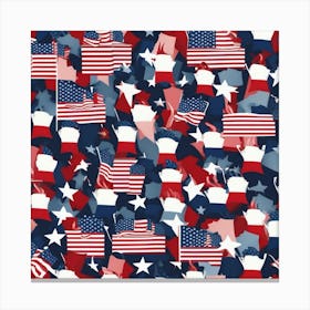 Flags Of America Canvas Print