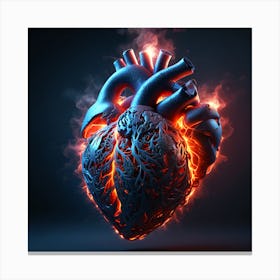 Heart In Flames Canvas Print