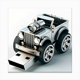 A Flash Drive Design As A Motor Car Canvas Print