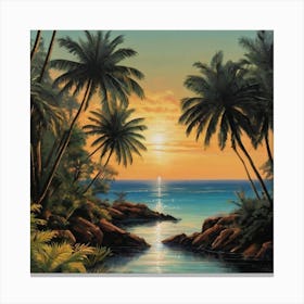 Sunset At The Beach 1 Canvas Print