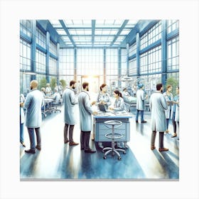 Medical Teamwork Wall Print Art An Inspiring Depiction Of Collaboration And Dedication In Healthcare, Perfect For Enhancing The Atmosphere In Any Hospital Setting Canvas Print