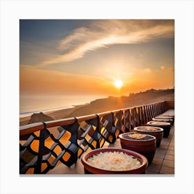 Sunset On The Terrace Canvas Print
