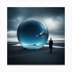 Fish In A Glass Ball Canvas Print