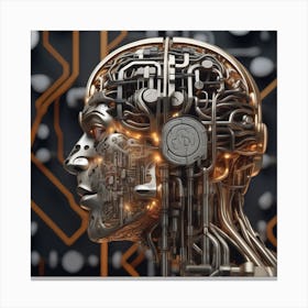 Cyborg Head 12 Canvas Print