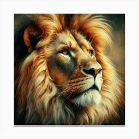 Lion Painting in oil paint Canvas Print