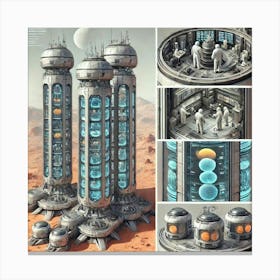 Venusian Enclave Research Towers Design Converted Canvas Print