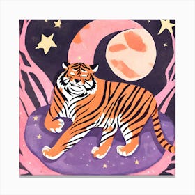 Tiger On The Moon Canvas Print