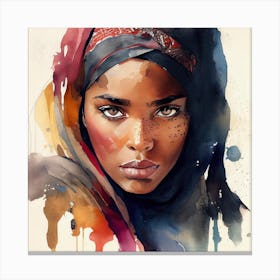 Watercolor Tuareg Woman #7 Canvas Print