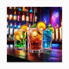 Colorful Drinks In A Bar 1 Canvas Print