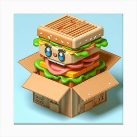 Burger In A Box 1 Canvas Print