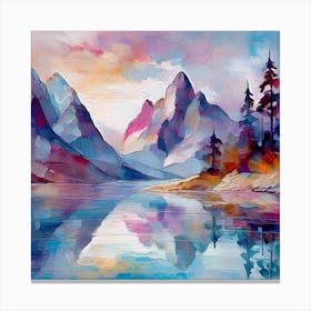 Firefly An Illustration Of A Beautiful Majestic Cinematic Tranquil Mountain Landscape In Neutral Col 2023 11 23t001815 Canvas Print