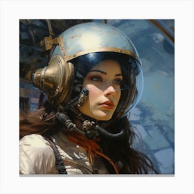 Girl In A Space Suit 1 Canvas Print