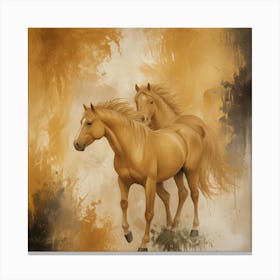 Two Horses Galloping Canvas Print