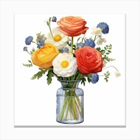 Flowers In A Vase Canvas Print