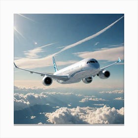 Futuristic Passenger Aircraft In The Sky Close To Camera Super Quality 1777709881 Canvas Print