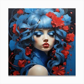 Girl With Flowers 3 Canvas Print