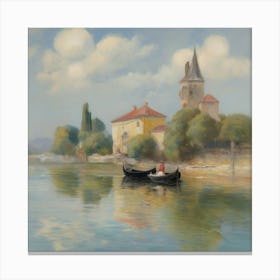 Gondola On The River Canvas Print