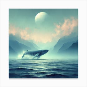 Whale In The Ocean Canvas Print