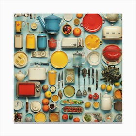 Collection Of Kitchen Utensils Canvas Print