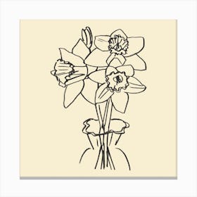 Daffodils In Vase Canvas Print