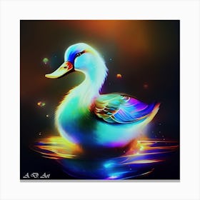 High Quality Glow Painting Of Beautifully Designed Mandarin Duck Canvas Print