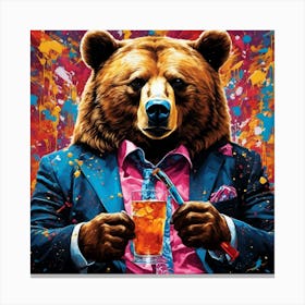 Bear In A Suit Canvas Print