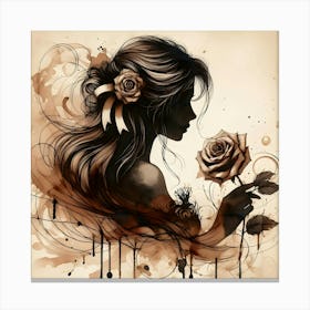 Girl With Roses 1 Canvas Print