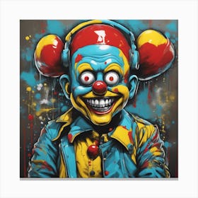 Andy Getty, Pt X, In The Style Of Lowbrow Art, Technopunk, Vibrant Graffiti Art, Stark And Unfiltere (12) Canvas Print
