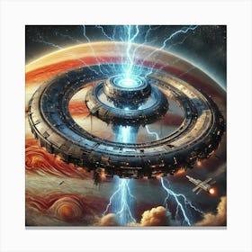 A Sci Fi Depiction Of The Skybreaker Station Canvas Print