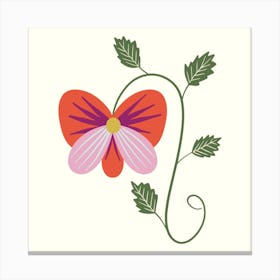 Whimsical Pansy Square Canvas Print