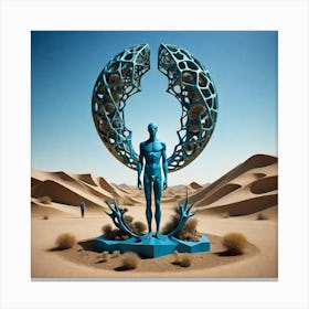 Blue Sculpture In The Desert Canvas Print