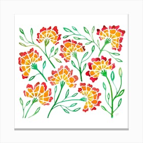 Flowers Game Square Canvas Print