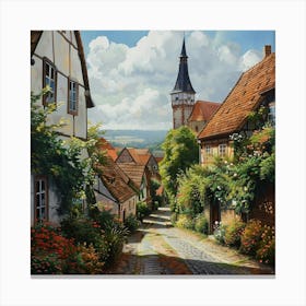 Street In Germany - Bavarian German Village Canvas Print