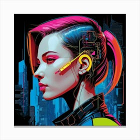 Cyberpunk Girl 1 Canvas Print