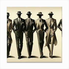 Art Deco men's Silhouettes 1 Canvas Print