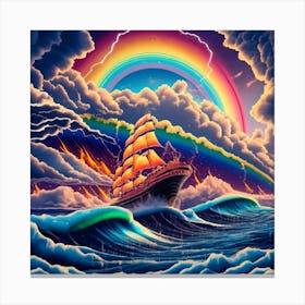 Rainbow Ship Canvas Print