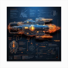 Futuristic Spaceship 4 Canvas Print