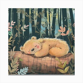 Teddy Bear In The Forest Canvas Print