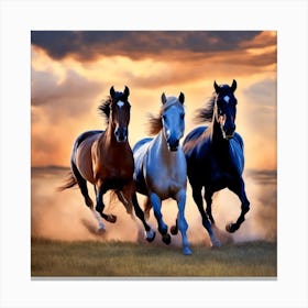 Nature's Poetry: The Galloping Horses Canvas Print