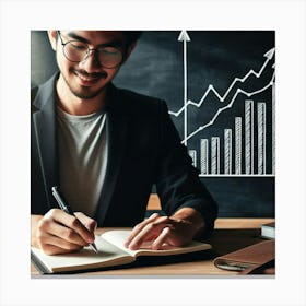 Businessman Writing 1 Canvas Print