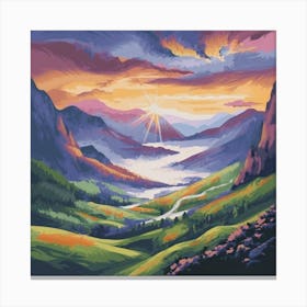 Sunset In The Mountains 6 Canvas Print