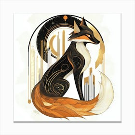 Deco Fox Canvas Print