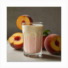 Leonardo Lightning Peach Milk Art 3 Canvas Print