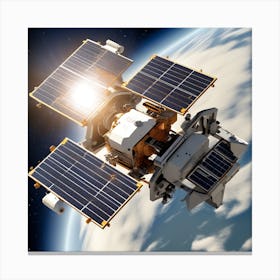 Satellite In Space Canvas Print