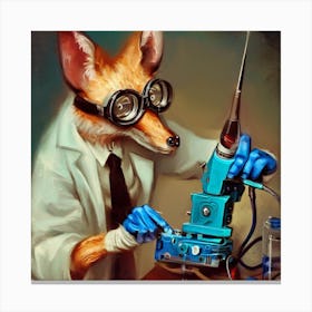Fox In Lab Coat Canvas Print
